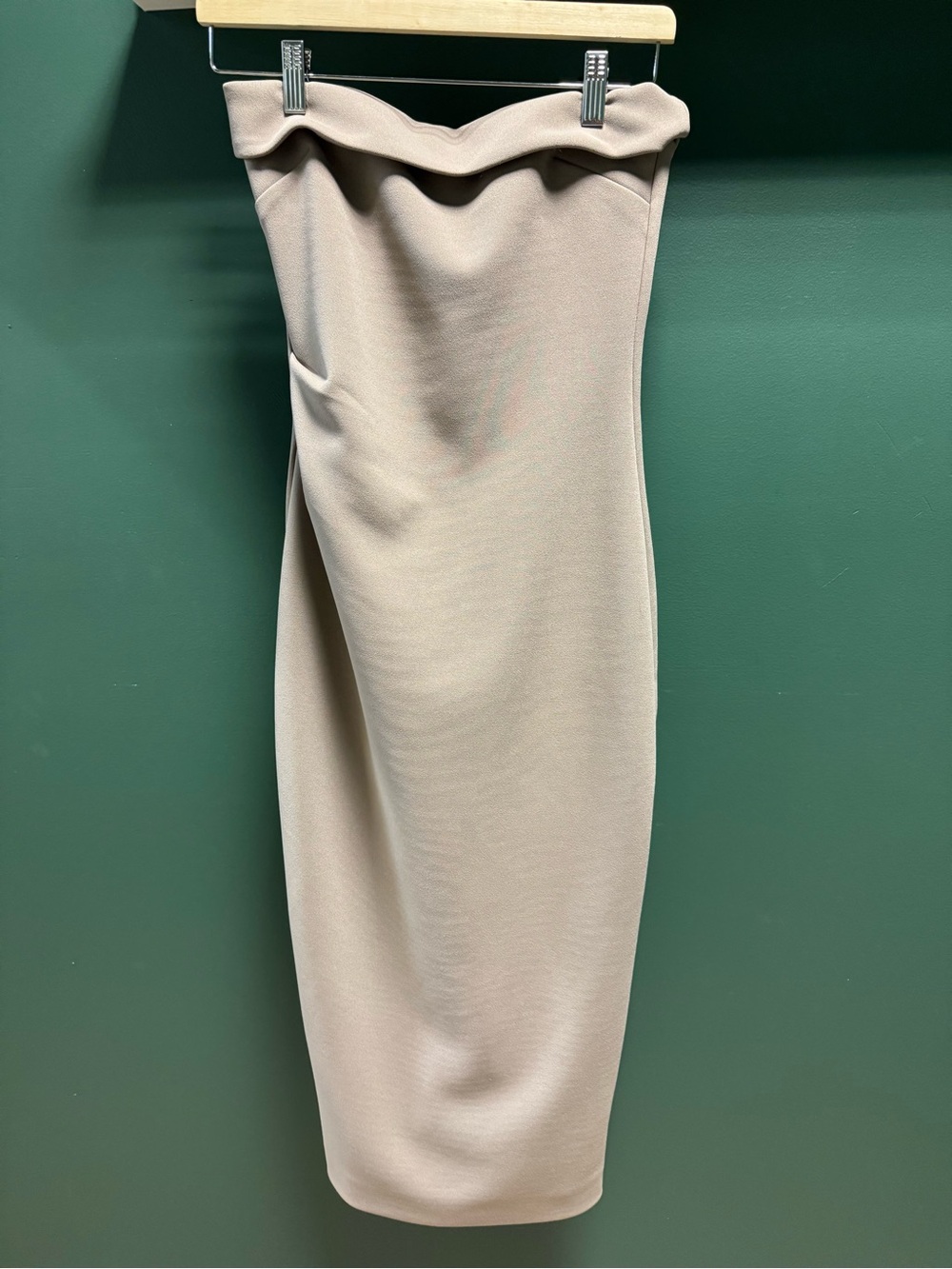 Aritzia Babaton Strapless Taupe Midi Dress Small